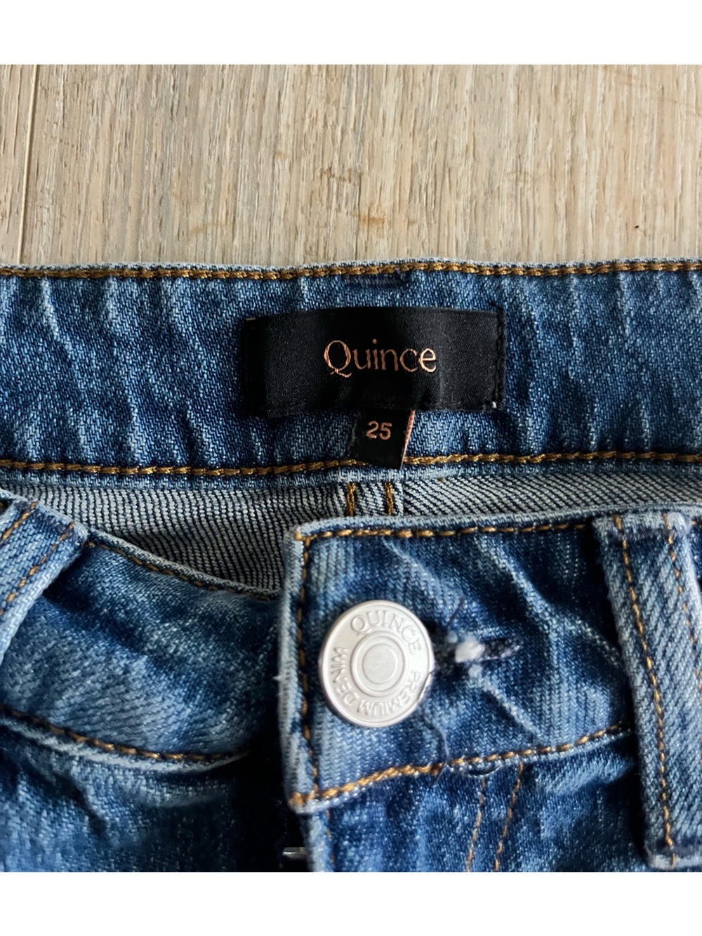 Quince Women’s Bella Stretch Vintage Shorts Atlantic Blue - Size 25 - Picture 5 of 8